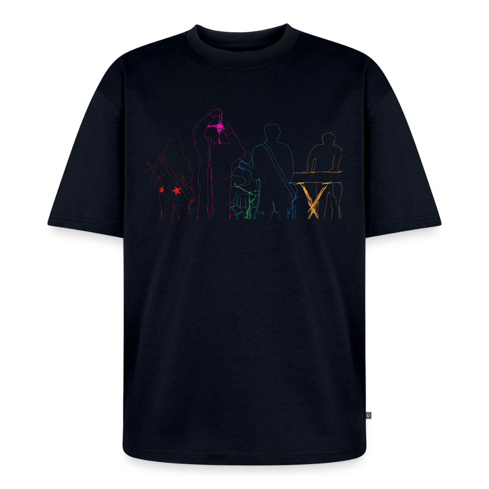 mixed emotions line drawing (plain) - navy