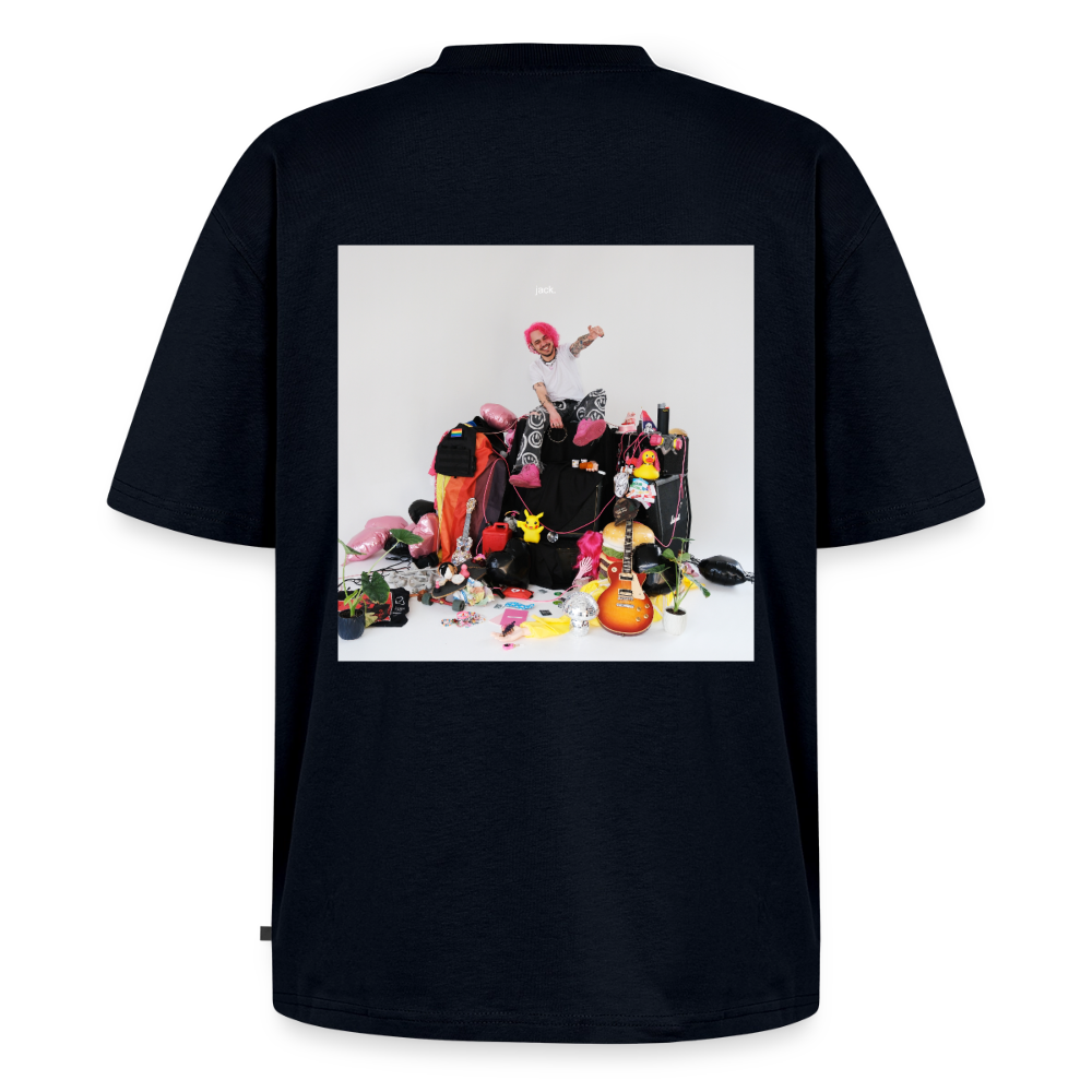 jack. plain album shirt with cover on back - navy