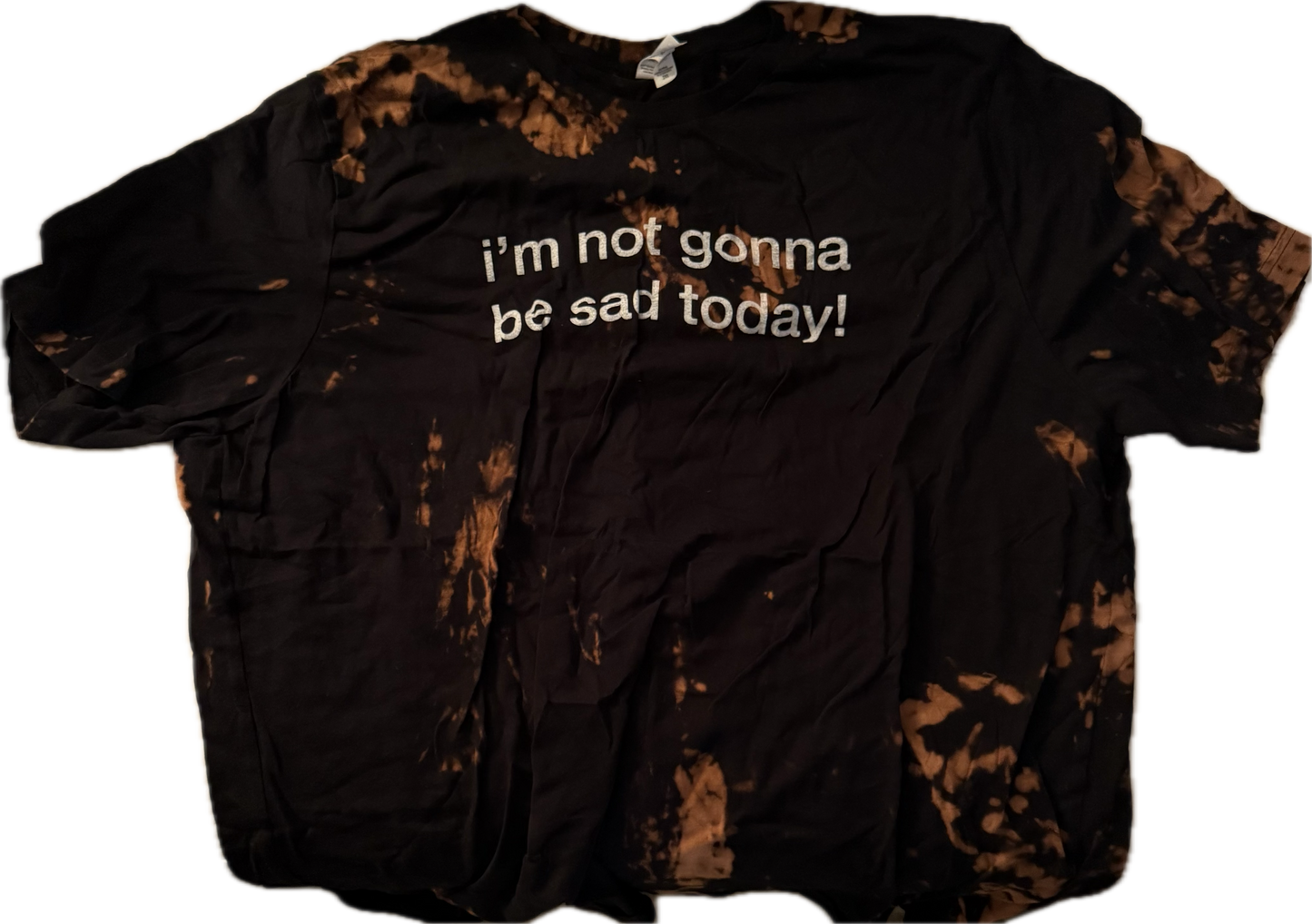 black bleach tie-dye sad today shirt (3XL)