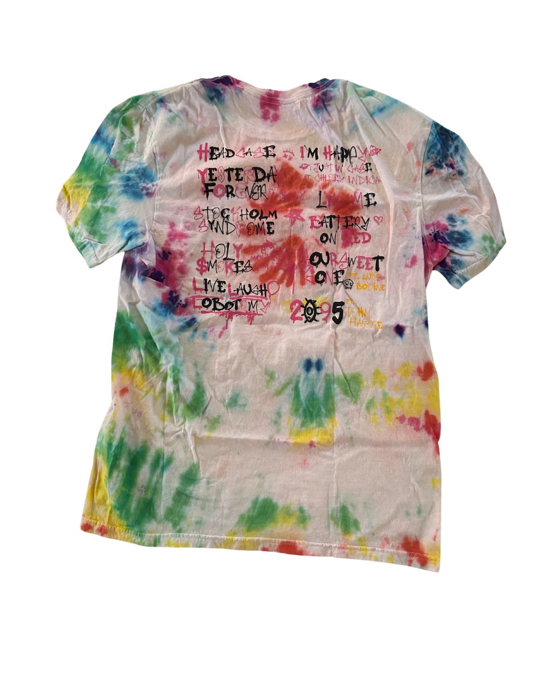 MEDIUM rainbow tie dye YESTERDAY FOREVER! shirt