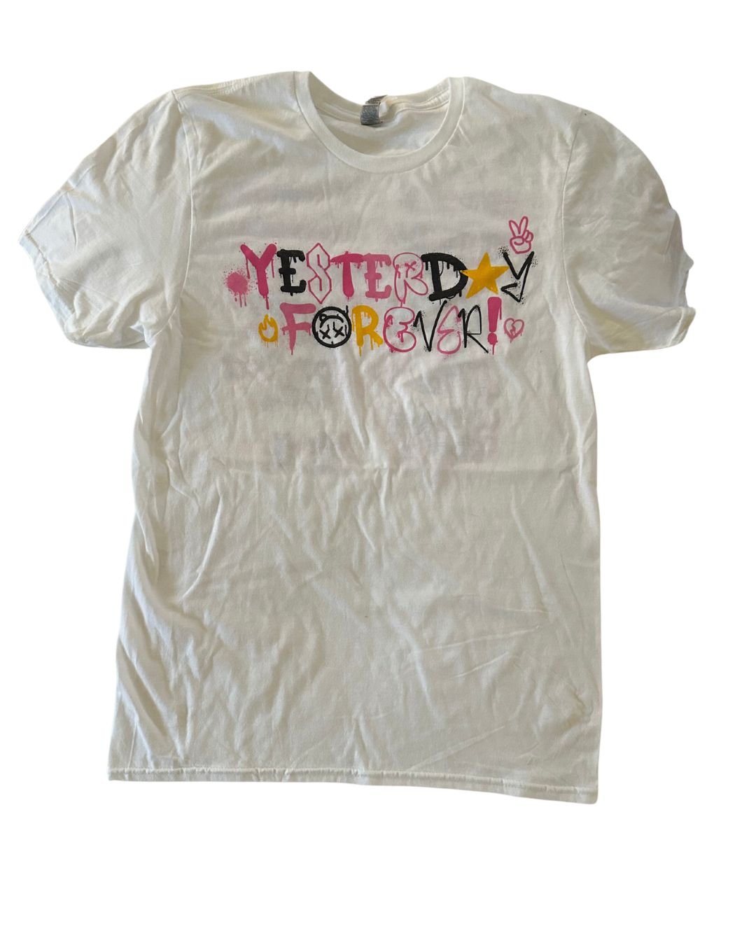 white YESTERDAY FOREVER! shirts