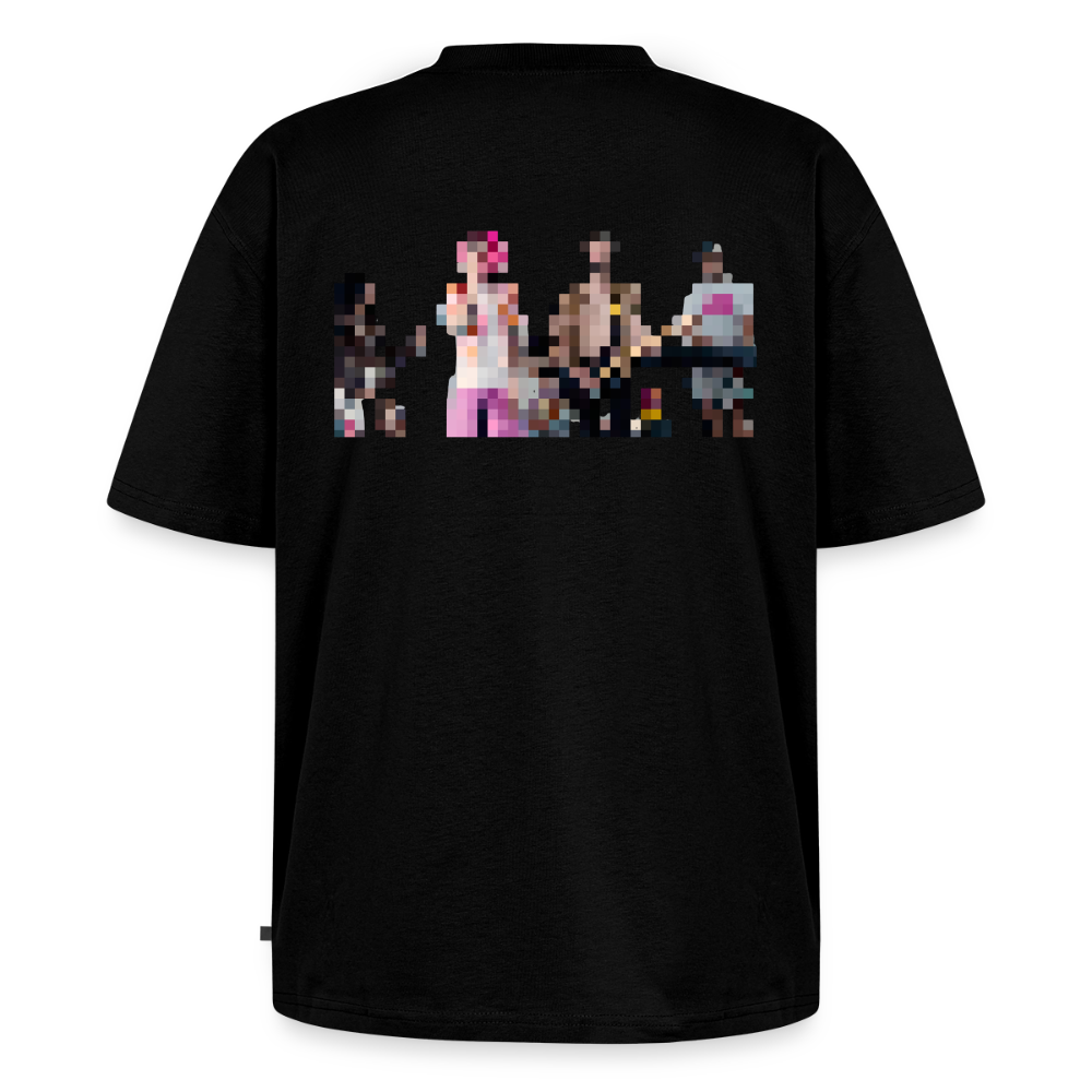 jtu mixed emotions logo / pixelated band shirt - black