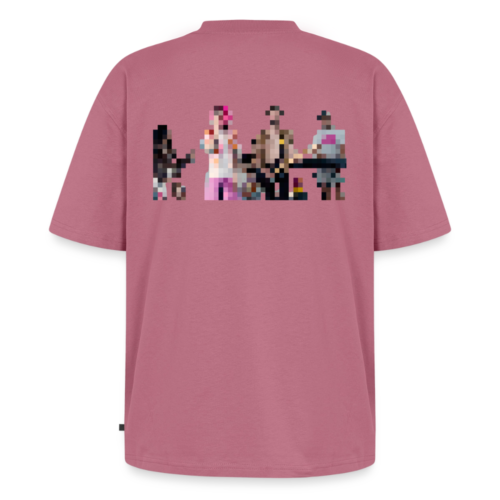jtu mixed emotions logo / pixelated band shirt - mauve