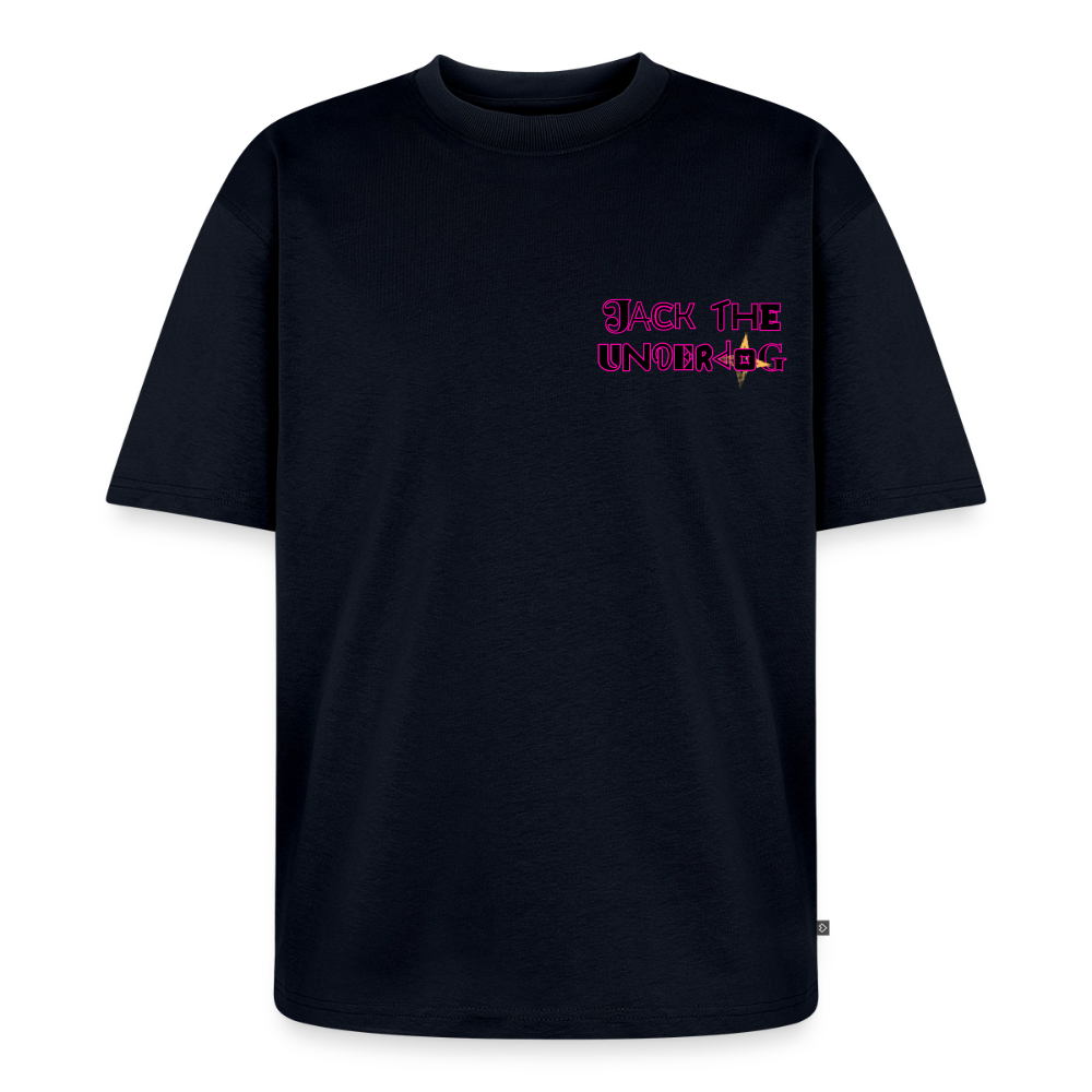 jtu mixed emotions logo / line drawing shirt - navy