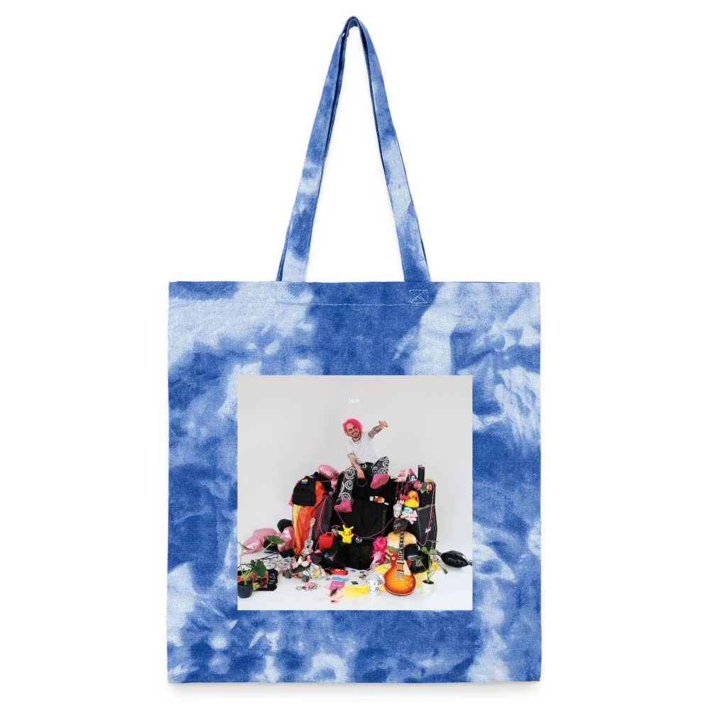 jtu logo / album cover tie dye tote - cloudy blue