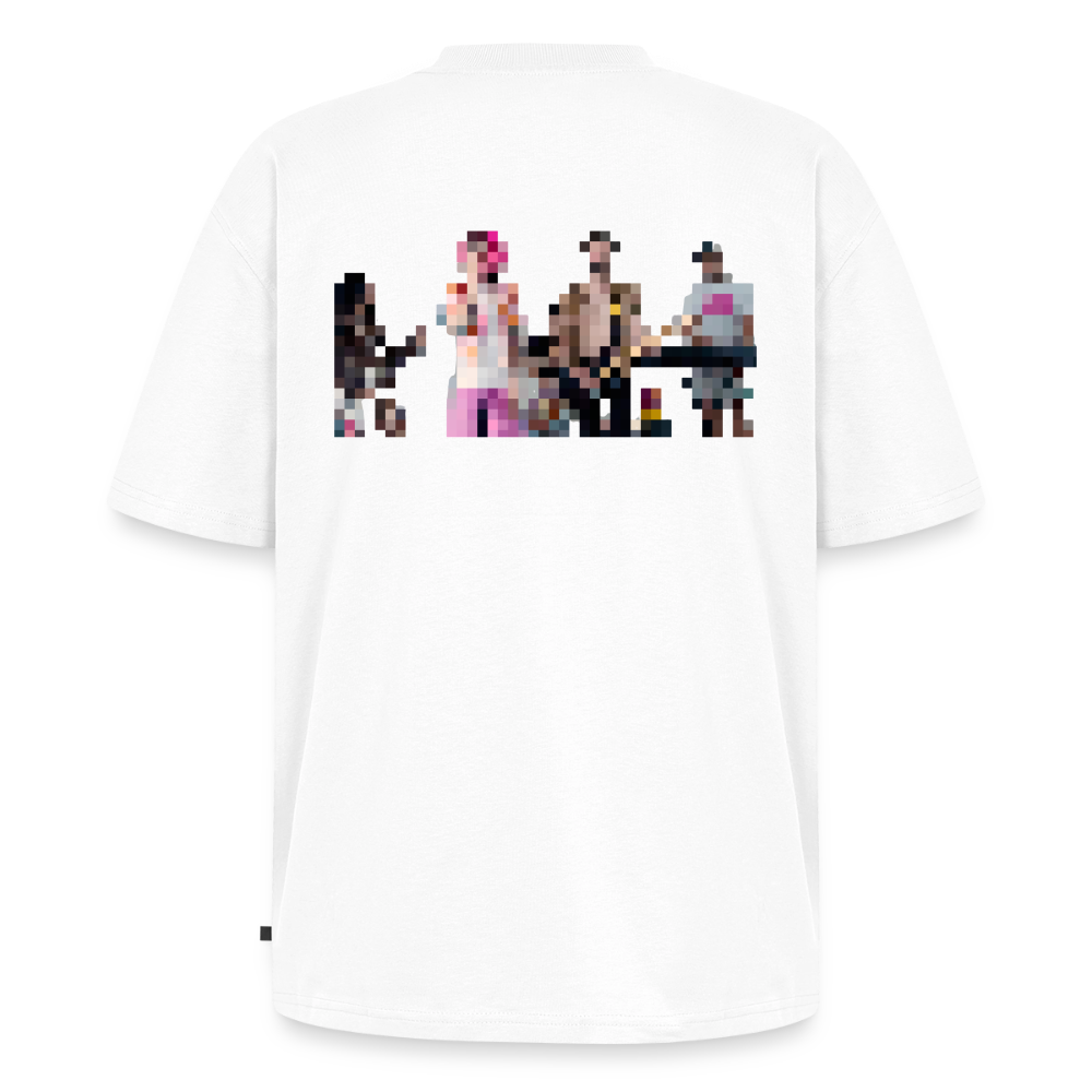 jtu mixed emotions logo / pixelated band shirt - white