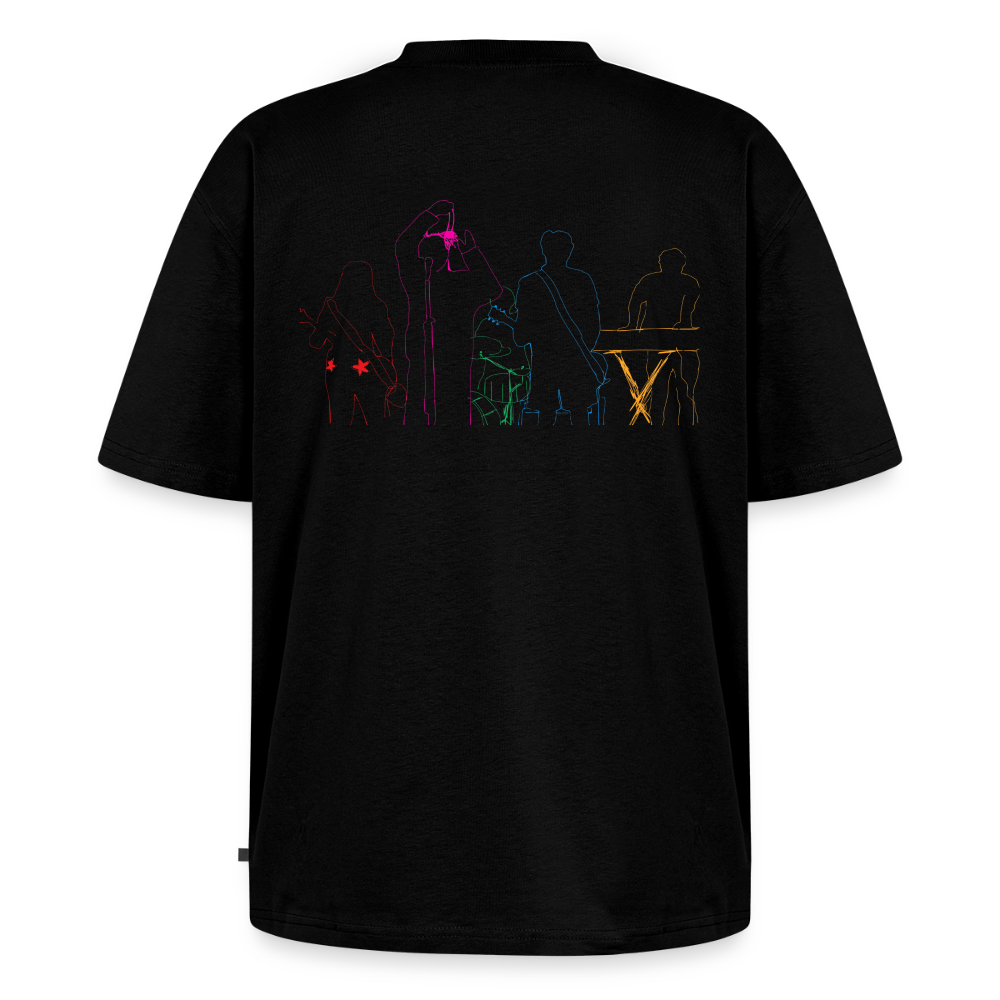 jtu mixed emotions logo / line drawing shirt - black