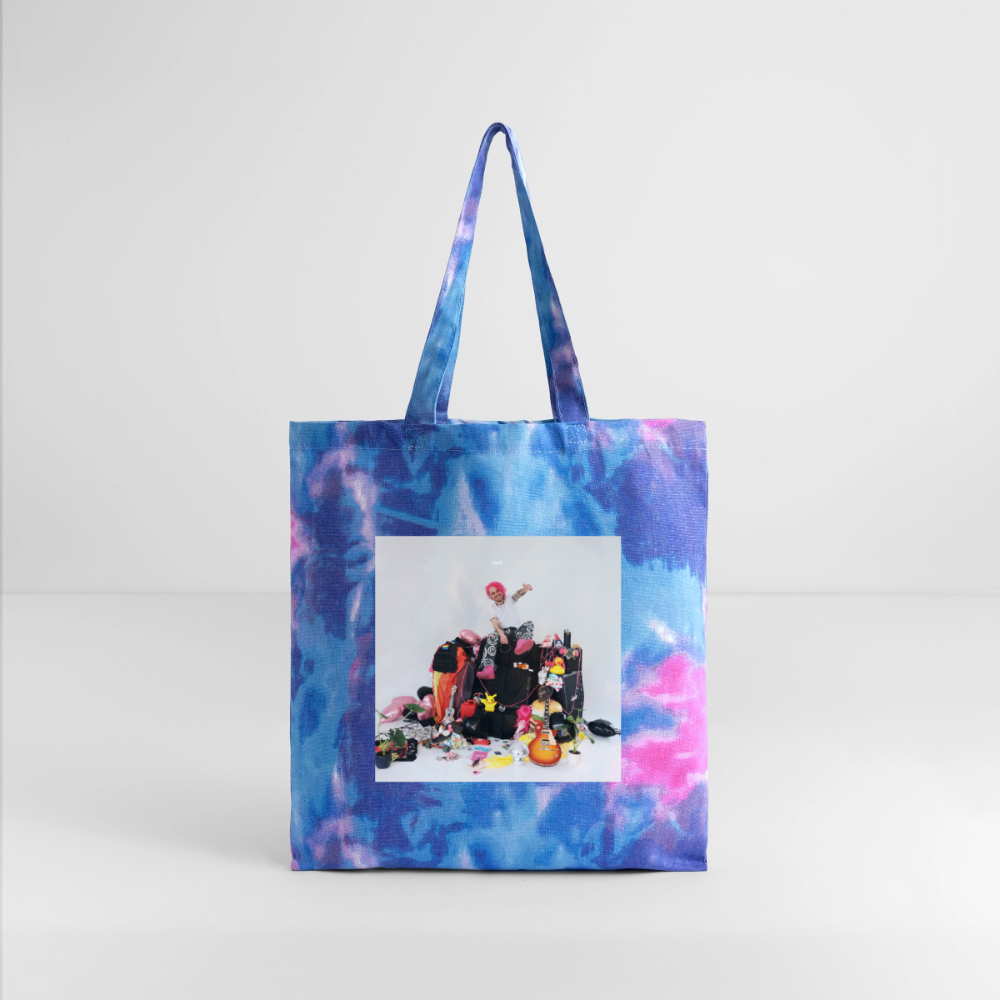 jtu logo / album cover tie dye tote - cotton candy 