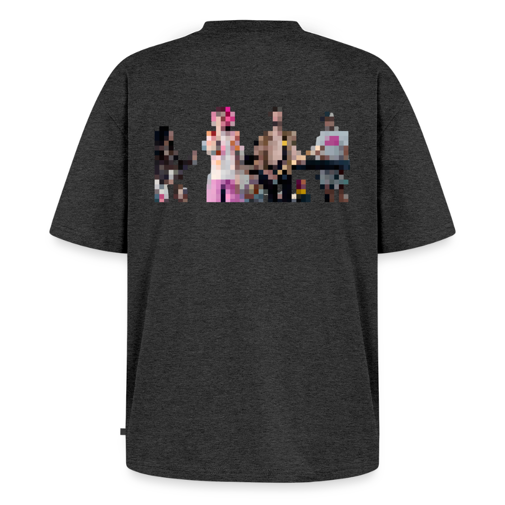 jtu mixed emotions logo / pixelated band shirt - heather anthracite