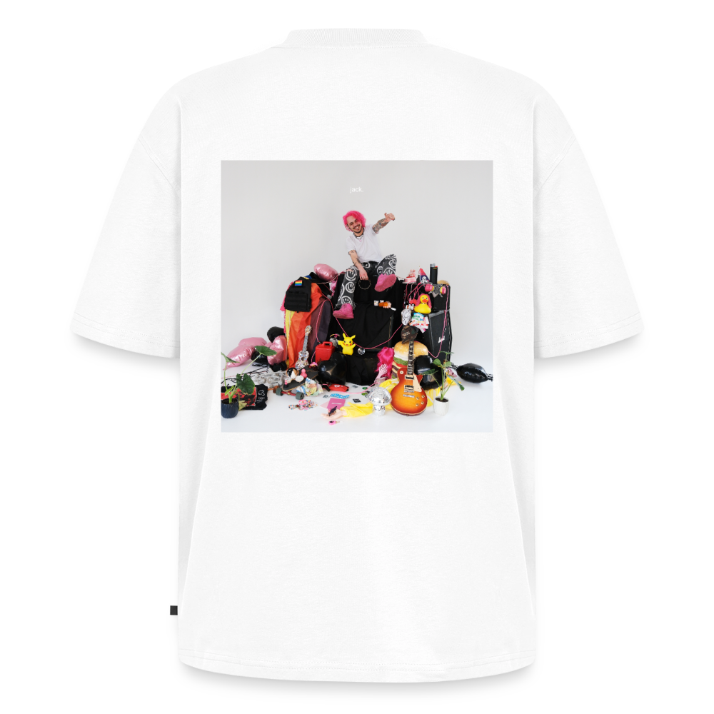 jack. plain album shirt with cover on back - white