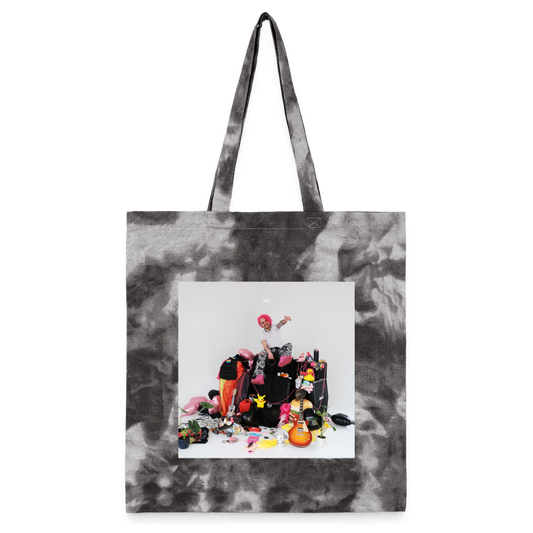 jtu logo / album cover tie dye tote - stormy ash