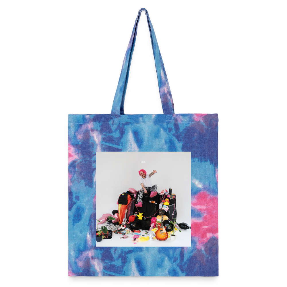 jtu logo / album cover tie dye tote - cotton candy 