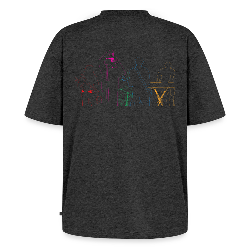 jtu mixed emotions logo / line drawing shirt - heather anthracite