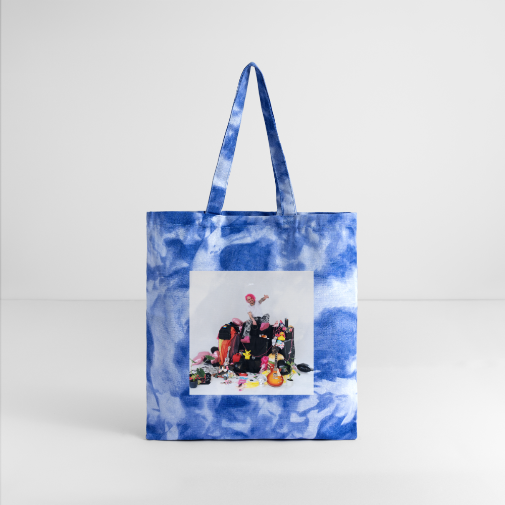 jtu logo / album cover tie dye tote - cloudy blue