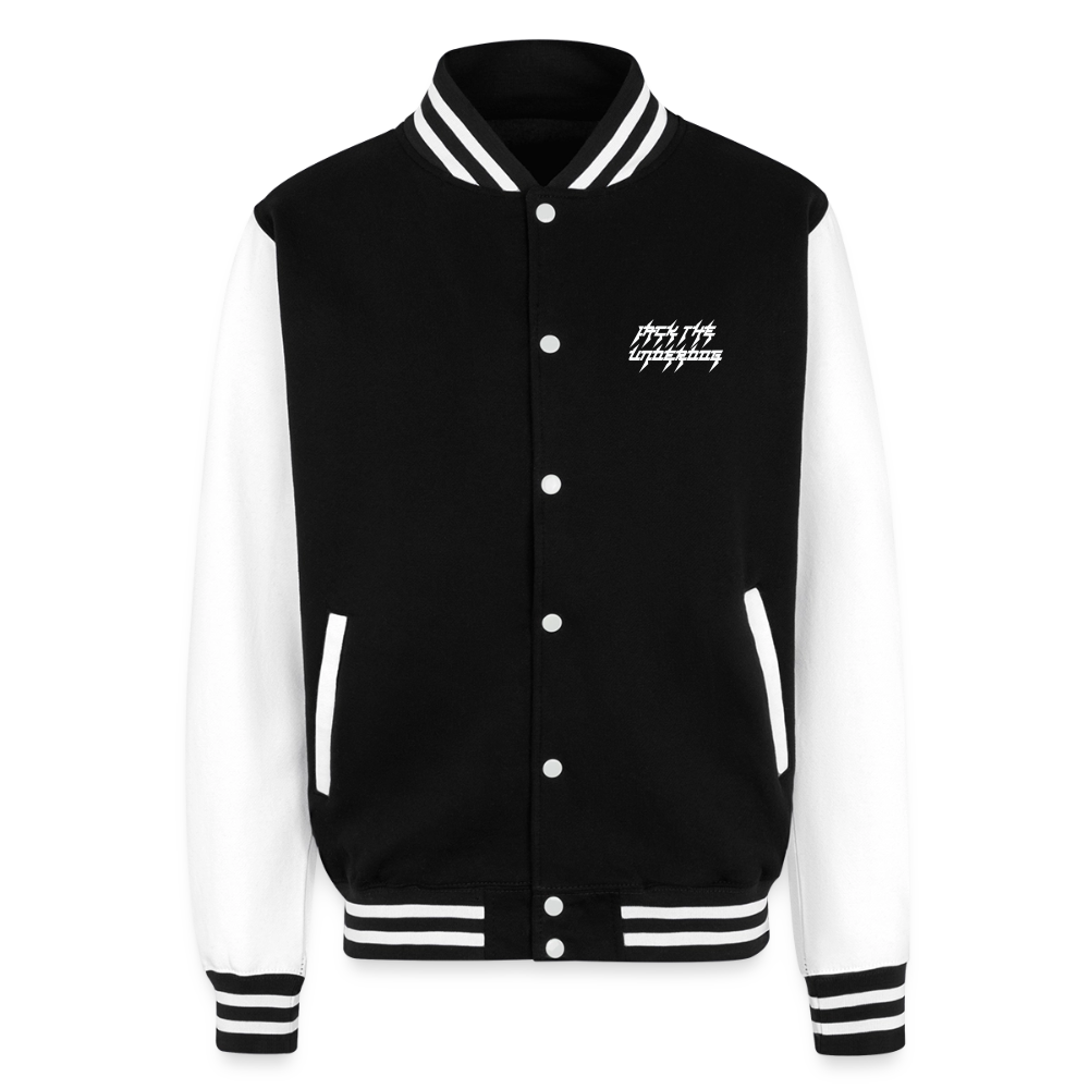 jtu logo varsity jacket - black/white